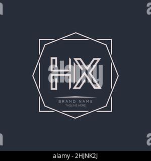 Creative HX initial letter logo design elements. Modern Minimalist business letter logo vector design template. Stock Vector