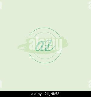Initial letter alphabet AZ watercolor logo icon, Feminine signature luxury logo design template Vector Stock Vector
