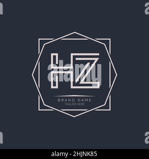 Creative HZ initial letter logo design elements. Modern Minimalist business letter logo vector design template. Stock Vector
