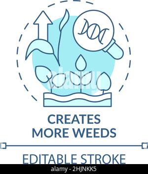 Creates more weeds turquoise concept icon Stock Vector