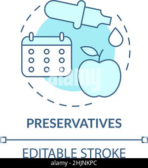 Preservatives turquoise concept icon Stock Vector