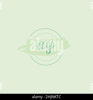 Initial letter alphabet AY watercolor logo icon, Feminine signature luxury logo design template Vector Stock Vector