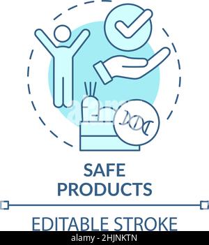 Safe products turquoise concept icon Stock Vector