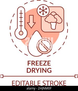 Freeze drying red concept icon Stock Vector