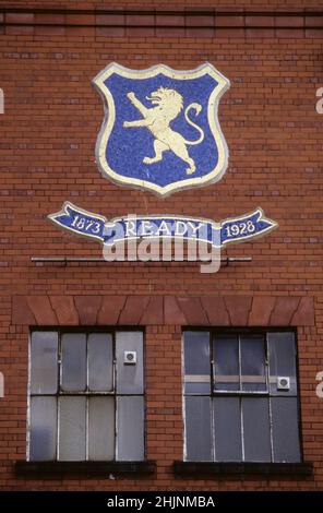 GLASGOW RANGERS Ibrox arean with the club emblem on the brick wall Stock Photo