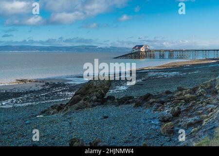 Mumbles Pier built in 1898 is a grade II listed Victorian sturcture, Swansea Wales UK. January 2022. Stock Photo