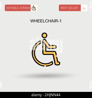 Wheelchair-1 Simple vector icon. Stock Vector