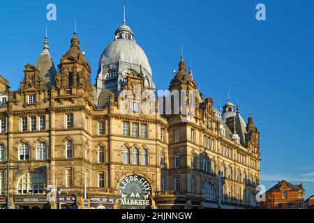 UK, West Yorkshire, Leeds, Kirkgate Market Building Stock Photo