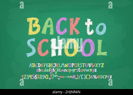 Back to school bold text. Back to school lettering in the style of a cut  out paper. Hand drawn vector illustration. 25743476 Vector Art at Vecteezy