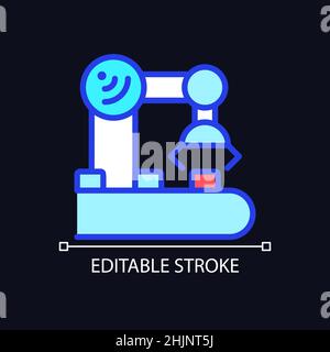 Industry equipment control pixel perfect RGB color icon for dark theme Stock Vector