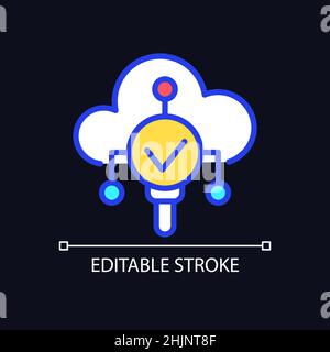 Weather monitoring pixel perfect RGB color icon for dark theme Stock Vector