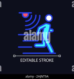 Motion detection pixel perfect RGB color icon for dark theme Stock Vector
