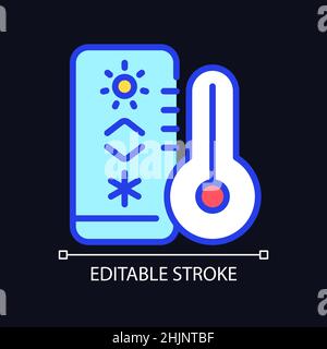Temperature regulation pixel perfect RGB color icon for dark theme Stock Vector