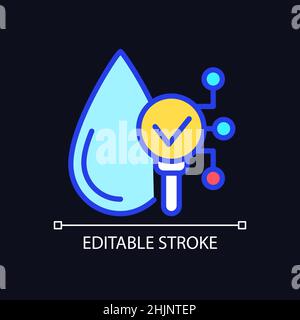 Water safety pixel perfect RGB color icon for dark theme Stock Vector