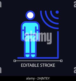 Proximity sensors pixel perfect RGB color icon for dark theme Stock Vector