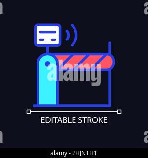 Toll and ticketing pixel perfect RGB color icon for dark theme Stock Vector