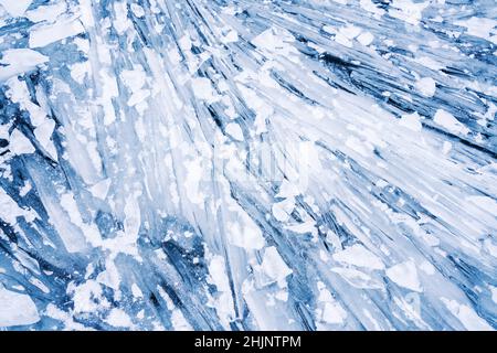 Blue ice abstract natural background. Stock Photo