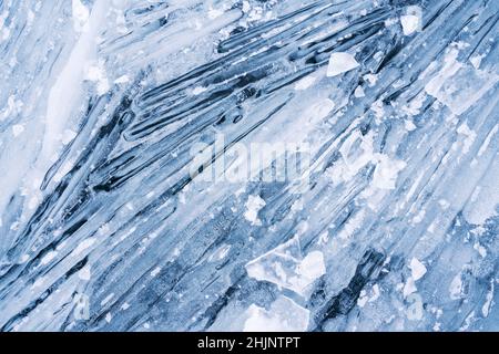 Blue ice abstract natural background. Stock Photo