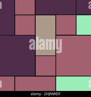 Abstract Offset Quads generative art background art illustration Stock Vector