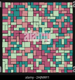 Abstract Offset Quads generative art background art illustration Stock Vector