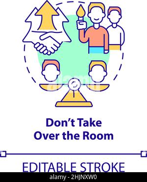 Dont take over room concept icon Stock Vector