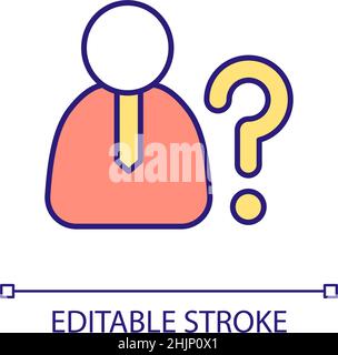 Unknown person RGB color icon Stock Vector