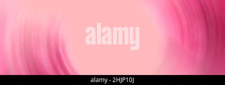 Pink blurred abstract gradient radial motion background. Circular soft texture. Wide banner, header Stock Photo