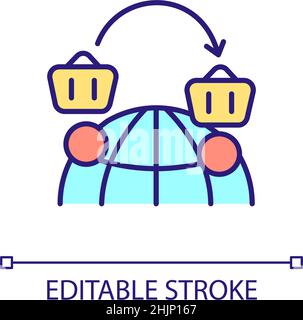 International reselling RGB color icon Stock Vector