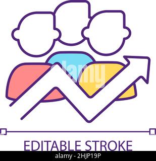 Increase employee productivity at work RGB color icon Stock Vector