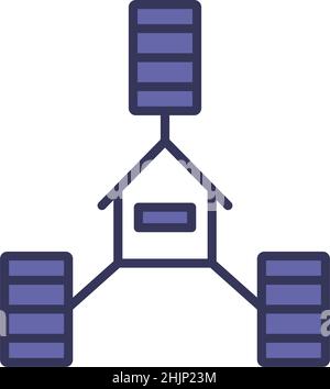 Datacenter Icon. Editable Bold Outline With Color Fill Design. Vector Illustration. Stock Vector
