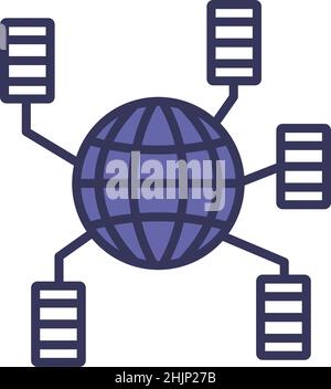 Big Data Icon. Editable Bold Outline With Color Fill Design. Vector Illustration. Stock Vector