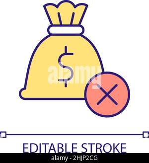 No money RGB color icon Stock Vector