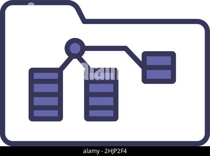 Folder Network Icon. Editable Bold Outline With Color Fill Design. Vector Illustration. Stock Vector