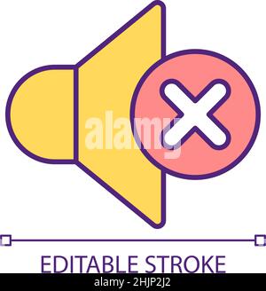 Disable sound RGB color icon Stock Vector