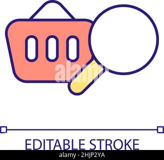 Searching for product RGB color icon Stock Vector