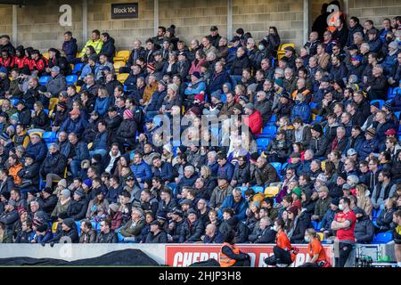 Wimbledon, UK. 19th Jan, 2022. Supporters during the Betfred Championship match between London Broncos and Widnes Vikings at the Cherry Red Records Stadium, Plough Lane, Wimbledon, England on 30 January 2022. Photo by David Horn. Credit: PRiME Media Images/Alamy Live News Stock Photo