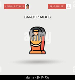 Sarcophagus Simple vector icon. Stock Vector