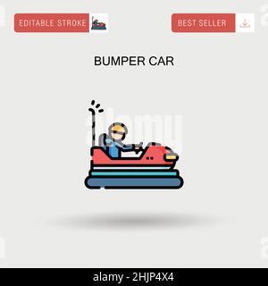 Bumper car Simple vector icon. Stock Vector