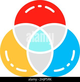 Vector RGB color, swatch palette white line icon. Stock Vector