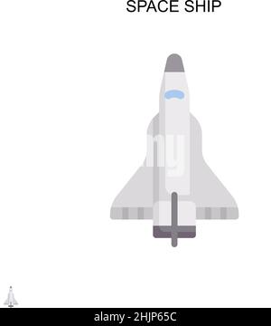 Space ship Simple vector icon. Illustration symbol design template for web mobile UI element. Stock Vector