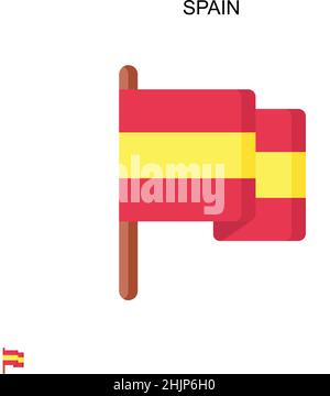 Spain Simple vector icon. Illustration symbol design template for web mobile UI element. Stock Vector