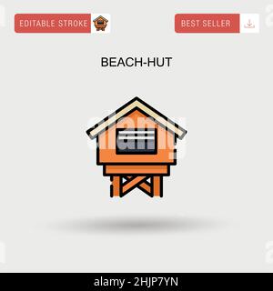 Beach-hut Simple vector icon. Stock Vector