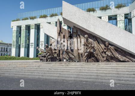 Warsaw Uprising Monument at Krasinski Square - Sculpted by Wincenty Kucma unveiled in 1989 - Warsaw, Poland Stock Photo