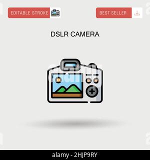 Dslr camera Simple vector icon. Stock Vector