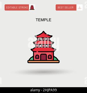 Temple pillar icon. Simple illustration of temple pillar vector icon ...