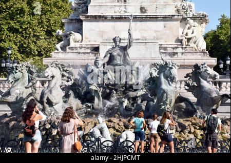 The Girondin Memorial, erected1834 to honour of the Girondin faction during the French Revolution, in the Place des Quinconces, in Bordeaux, France Stock Photo