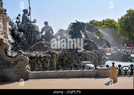 The Girondin Memorial, erected1834 to honour of the Girondin faction during the French Revolution, in the Place des Quinconces, in Bordeaux, France Stock Photo