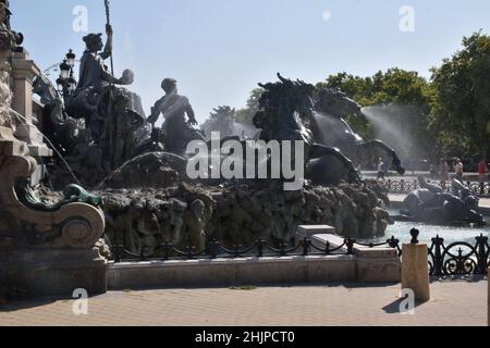 The Girondin Memorial, erected1834 to honour of the Girondin faction during the French Revolution, in the Place des Quinconces, in Bordeaux, France Stock Photo