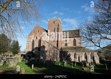 Dore Abbey a former Cistercian abbey in the village of Abbey Dore in the Golden Valley, Herefordshire UK founded in 1147 - photo January 2022 Stock Photo