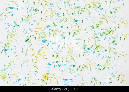 Abstract multicolored watercolor hand drawn pattern, delicate, colorful shades on white. Spring background Stock Photo